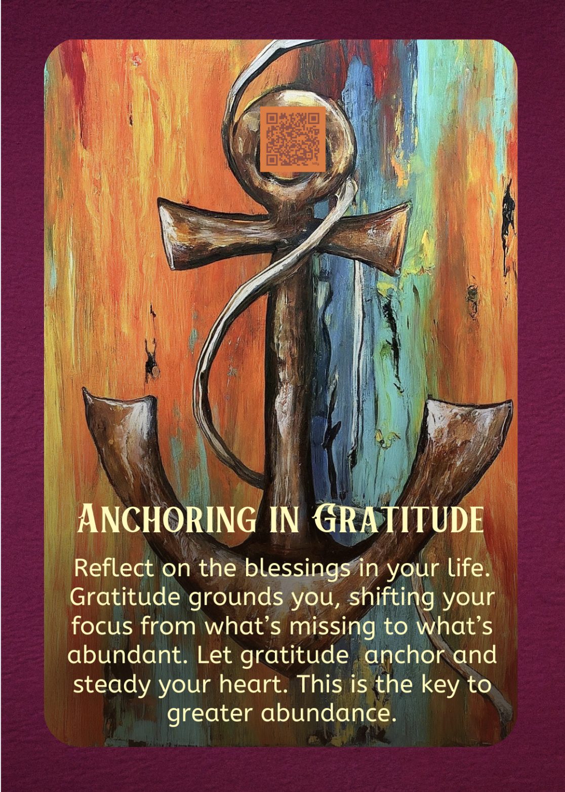 anchor with Gratitude reflection The Art Of LIFEing Meditation Deck